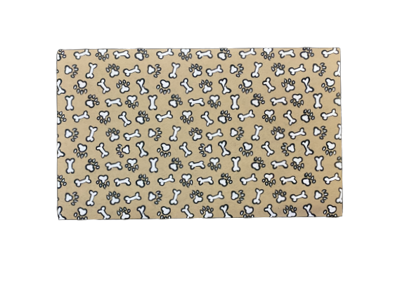 Large Rubber Pet Mat Tan Bones