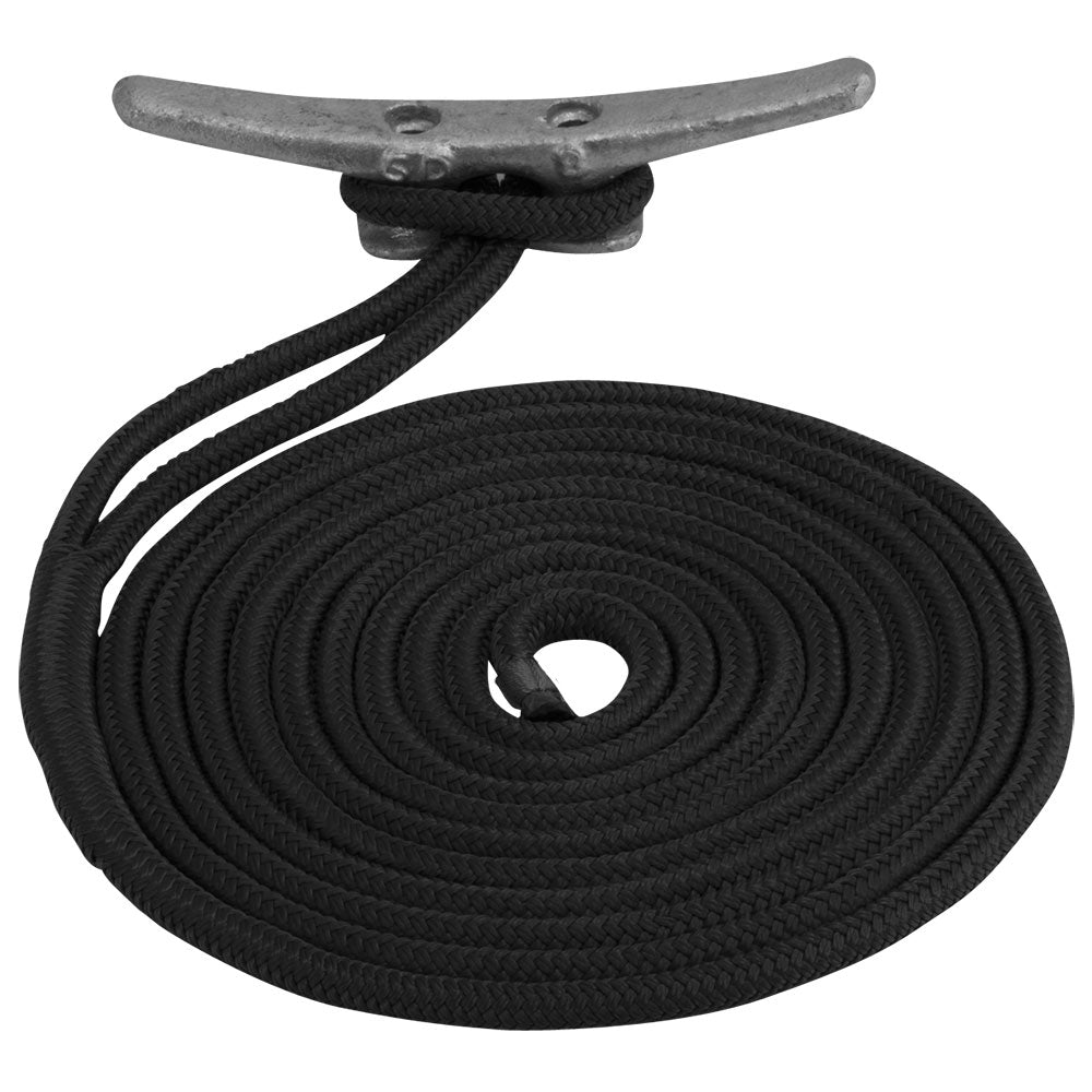 Sea-Dog Double Braided Nylon Dock Line - 1/2" x 25 - Black [302112025BK-1]