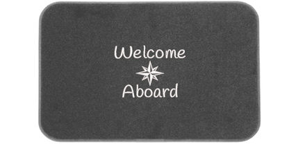 Welcome Aboard Mat Gray with Compass Rose