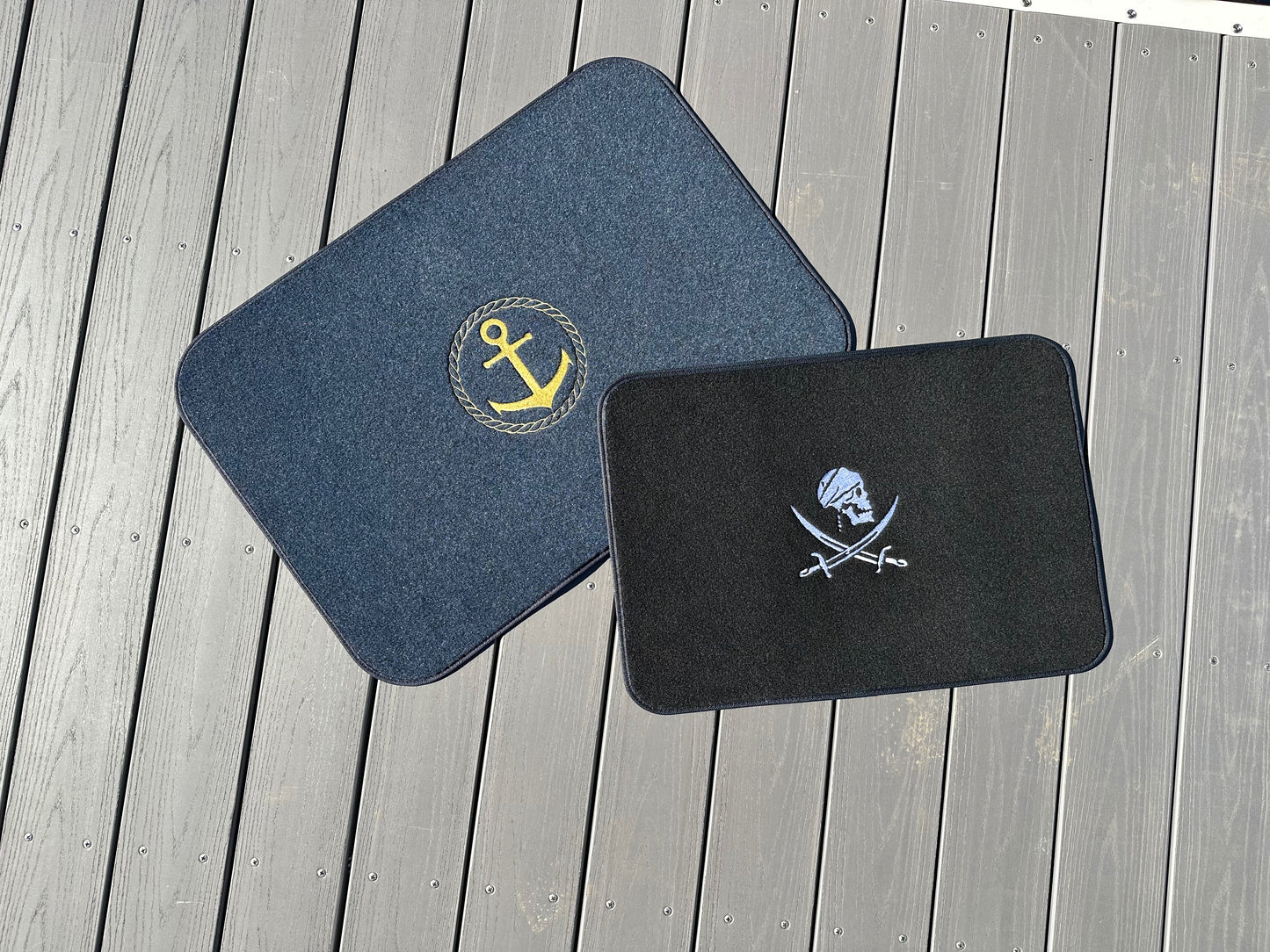 Premium Embroidered Icon Mats - Anchor, Compass, Pirate or Tuna
