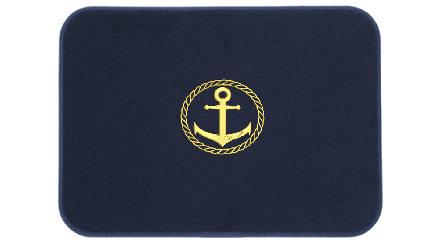 Premium Embroidered Icon Mats - Anchor, Compass, Pirate or Tuna