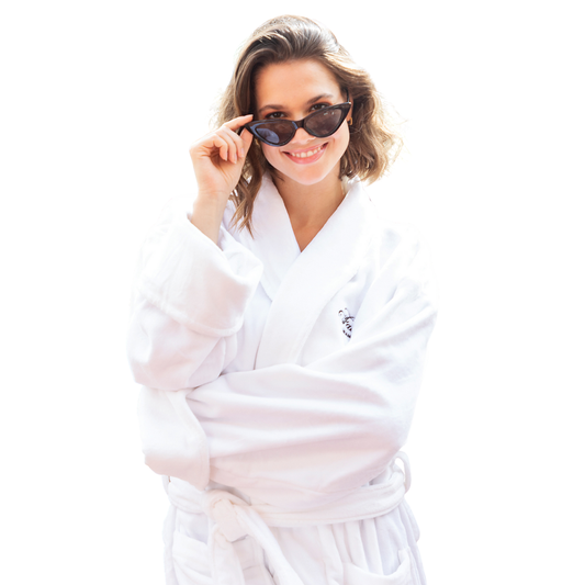Terry Velour Shawl Collar Robe - Custom Embroidered