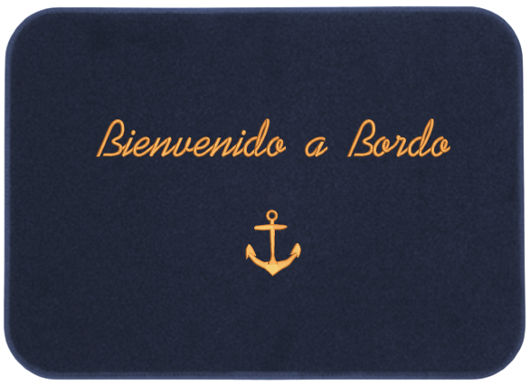 Bienvenido a Bordo Boat Mat with Anchor