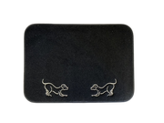 Black Playing Dogs Pet Mat