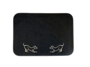 Black Playing Dogs Pet Mat